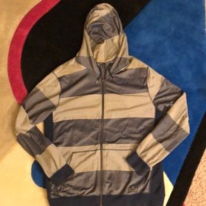 Nike striped zip-up cotton hoodie